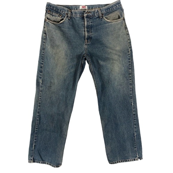 VTG Levi 501 Straight‎ Leg Butterfly-Button Jeans Sz 34 - Picture 1 of 7
